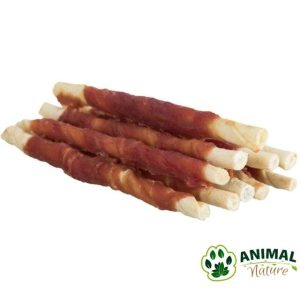 Kožni štapići obmotani pačetinom poslastice za pse 12cm Trixie - Animal Nature